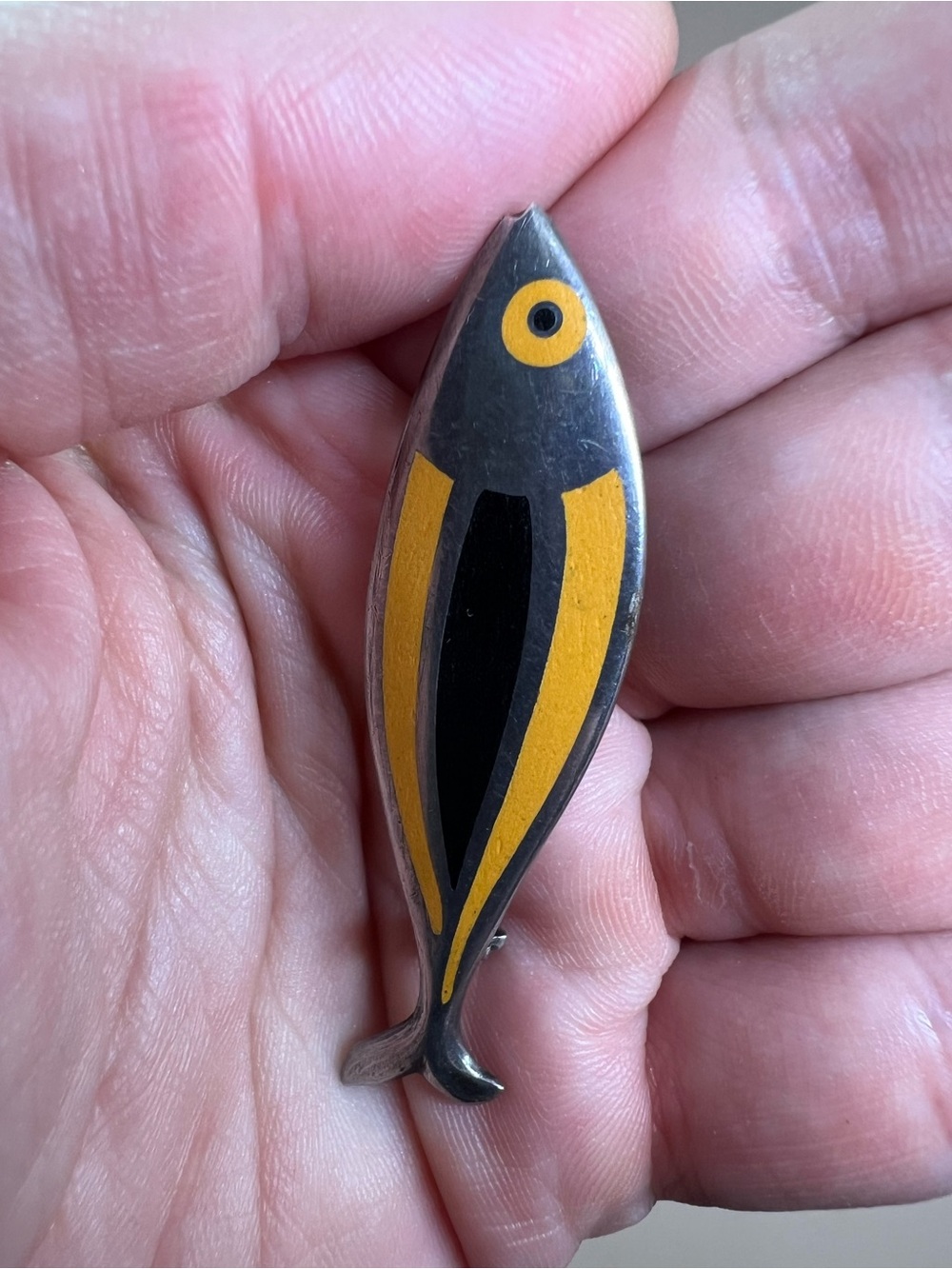 Vintage Sterling Erik Magnussen 1950s Enamel Fish Brooch